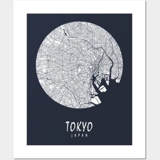 Tokyo, Japan City Map - Full Moon Posters and Art